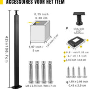Trapleuning - RVS Relingpaal - 106,7x5x5cm - Gepoedercoat - 1,5mm Dikke Leuningpaal