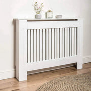 Radiatorombouw Vortex - 78x92 cm - Ombouw rooster - Horizontale panelen - MDF - Stijlvol - Grijs