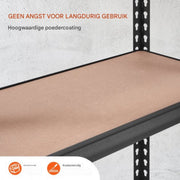 Opbergrek - Stellingkast- Rekken- Werkplaatsrek - 907,2kg Totaal - 181,4kg per Plank - 75x30x152cm Inhaaksysteem