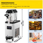 Professionele Slush puppy machine - 6L - Voor Ijskoude Drankjes – Frozen drink maker van Roestvrij Staal – Horeca Kwaliteit