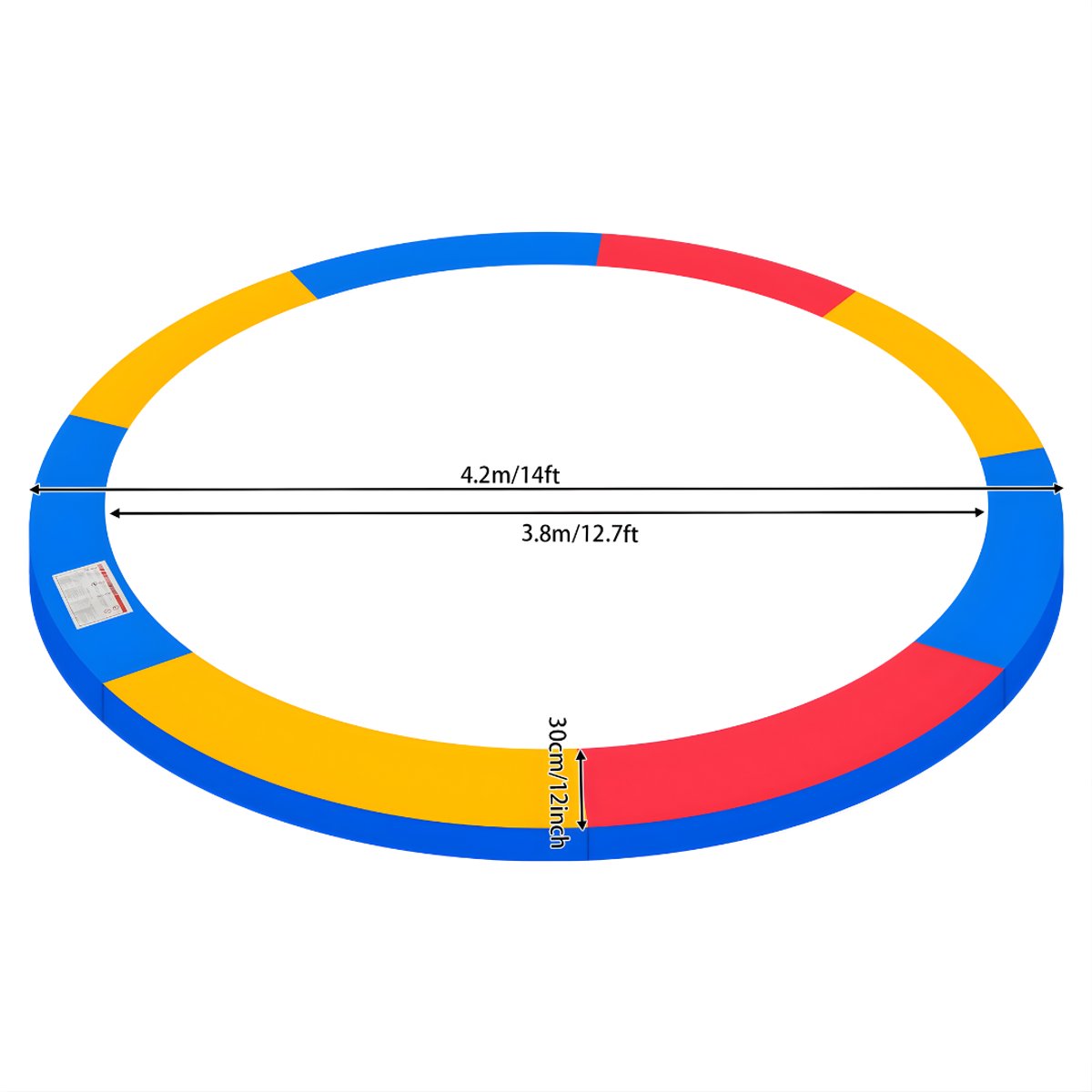 Trampoline Randkussen - Beschermkussen - Beschermrand - Trampolinerand - Diameter buitenring: 4,2 m - Multicolor