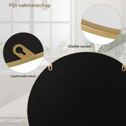 Ronde Spiegel - Voor Badkamer, Slaapkamer, Woonkamer en Hal - Gouden Metalen Frame en Ophangsysteem - Luxe Wanddecoratie - Kleur: Golden-70x70cm