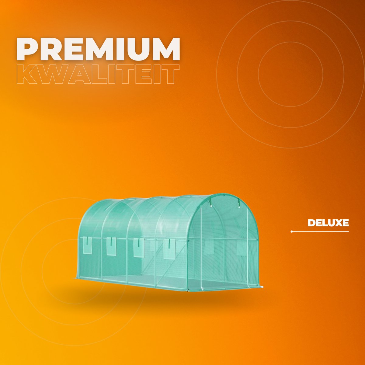 Tuinkas - Inlooptunnelkas Groen - 5x2x2 m - Met Gegalvaniseerd Waterdicht Frame