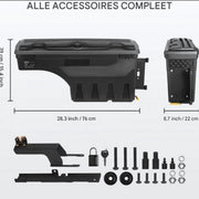 Opbergbox - Auto of vrachtenwagen of aanhanger - Afsluitbare Draaikoffer - Gereedschapskist - Wielkast Compatibel met Ford F-150 2015-2021