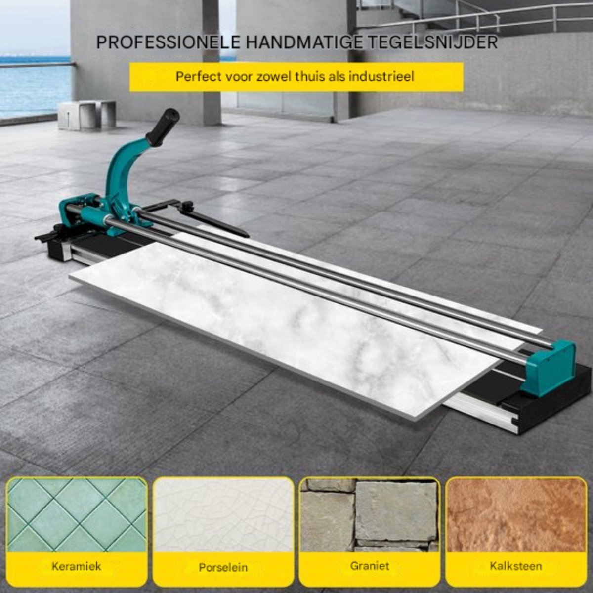 Professionele Tegelsnijder - Handmatig - 1200mm - Ergonomische grip - Infrarood laser