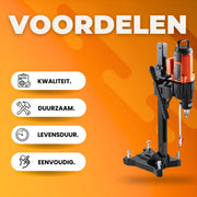 Kolomboormachine deluxe - 2500W 0-750 rpm - Tafelboormachine - Holle Langgatboormachine - Boormachine - voor Houtbewerking 26CM
