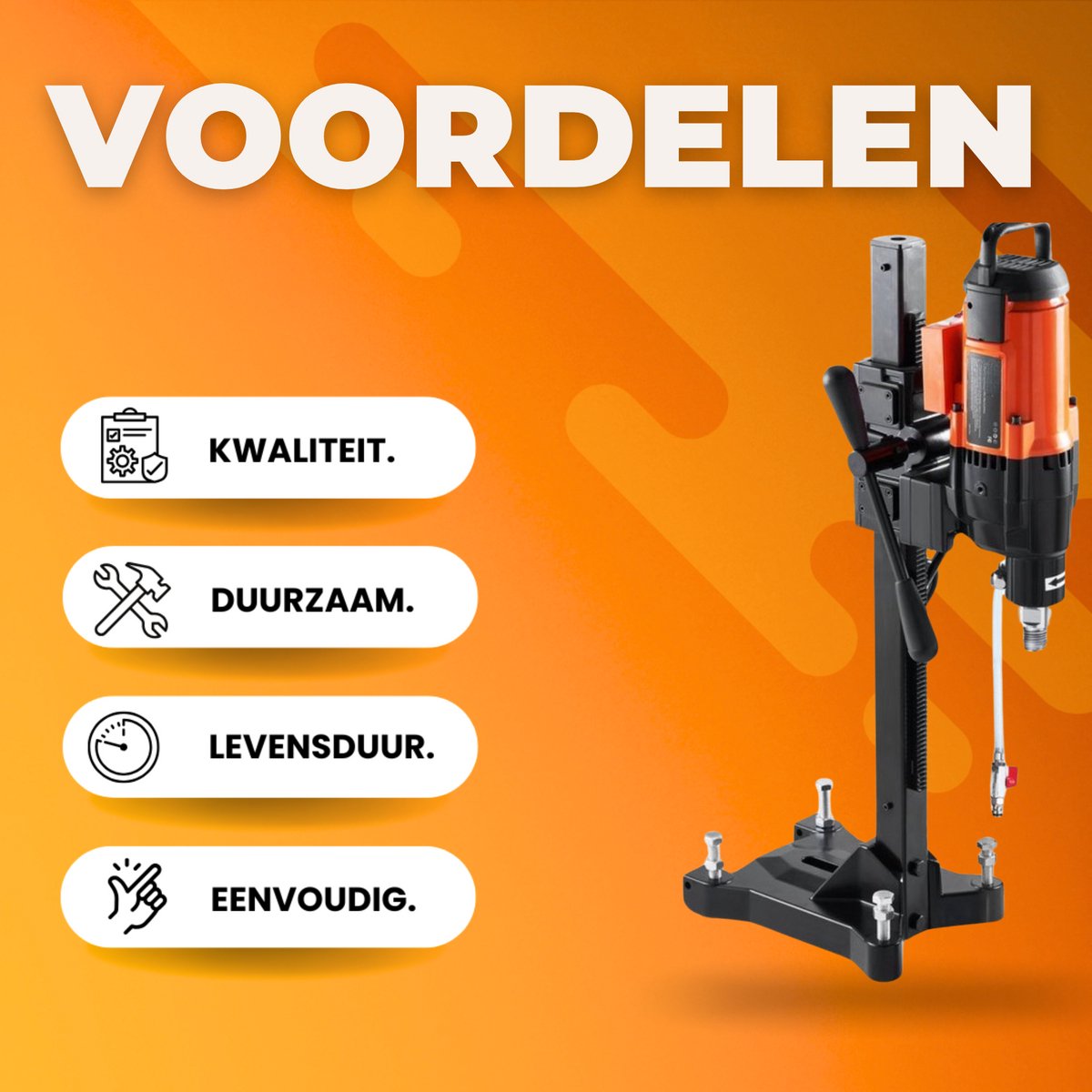 Kolomboormachine deluxe - 2500W 0-750 rpm - Tafelboormachine - Holle Langgatboormachine - Boormachine - voor Houtbewerking 26CM