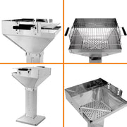 Grill Houtskool BBQ Fioren - Voor Tuin, Camping & Outdoor - Draagbare Trechterbarbecue met Plank - Roestvrijstaal - 48x63x90 cm