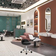 Luxe werkkruk - Op wielen - Zwart - Zadelkruk - Kapperskruk - Tabouret draaikruk - Zonder rugleuning - Ergonomisch - Kunstleer