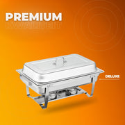 Buffetwarmer Rechthoekig - Warmhoudplaat elektrisch - Voedselverwarmer - Chafing dish - Warmhoudbakken - RVS Set -4x7,5L - 4-delige set
