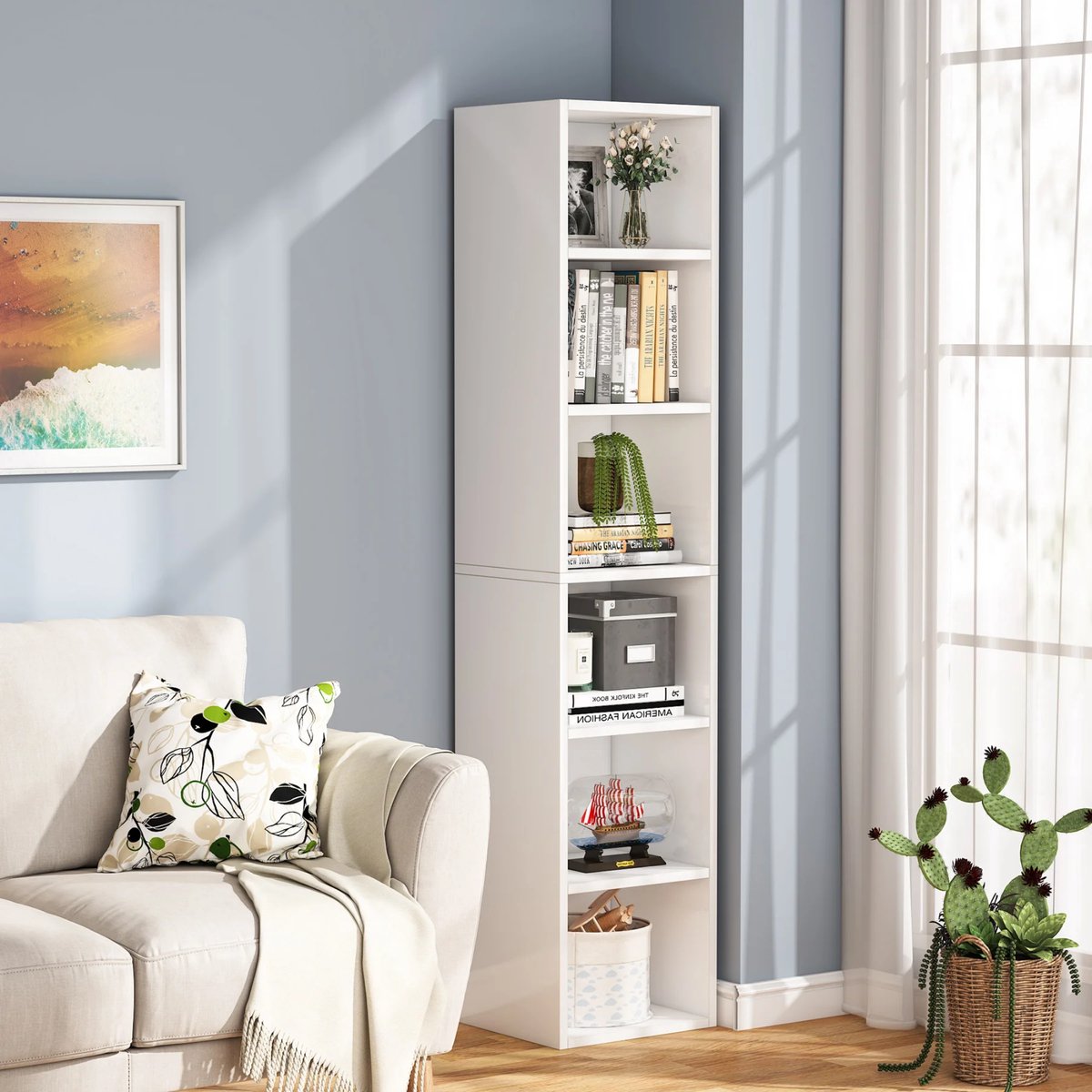 Vakkenkast Elanoir - Boekenkast 180cm hoog - Opbergkast - Woonkamer, slaapkamer, kantoor - Boekenrek