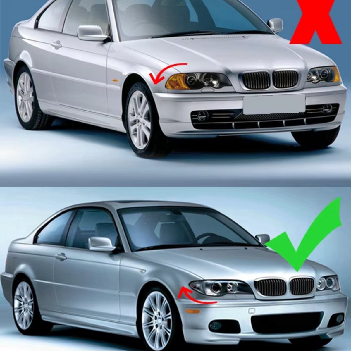 Niergrille Stratos - Voorbumper Niergrille - Glanzend Zwart - Auto accessoires - Voor BMW E46 325ci/330ci 3 Serie 2-Deurs LCI (2002-2006)