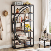Boekenkast industrieel - Voor woonkamer, slaapkamer of kantoor - Opbergkast - 170cm - Vakkenkast - Khaki