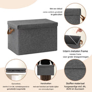 Opbergdozen Set van 3- Voor Kleding, Dekbed of Speelgoed - Opvouwbare Stoffen Opbergmand met Handvat en Deksel - 20L (3pcs)