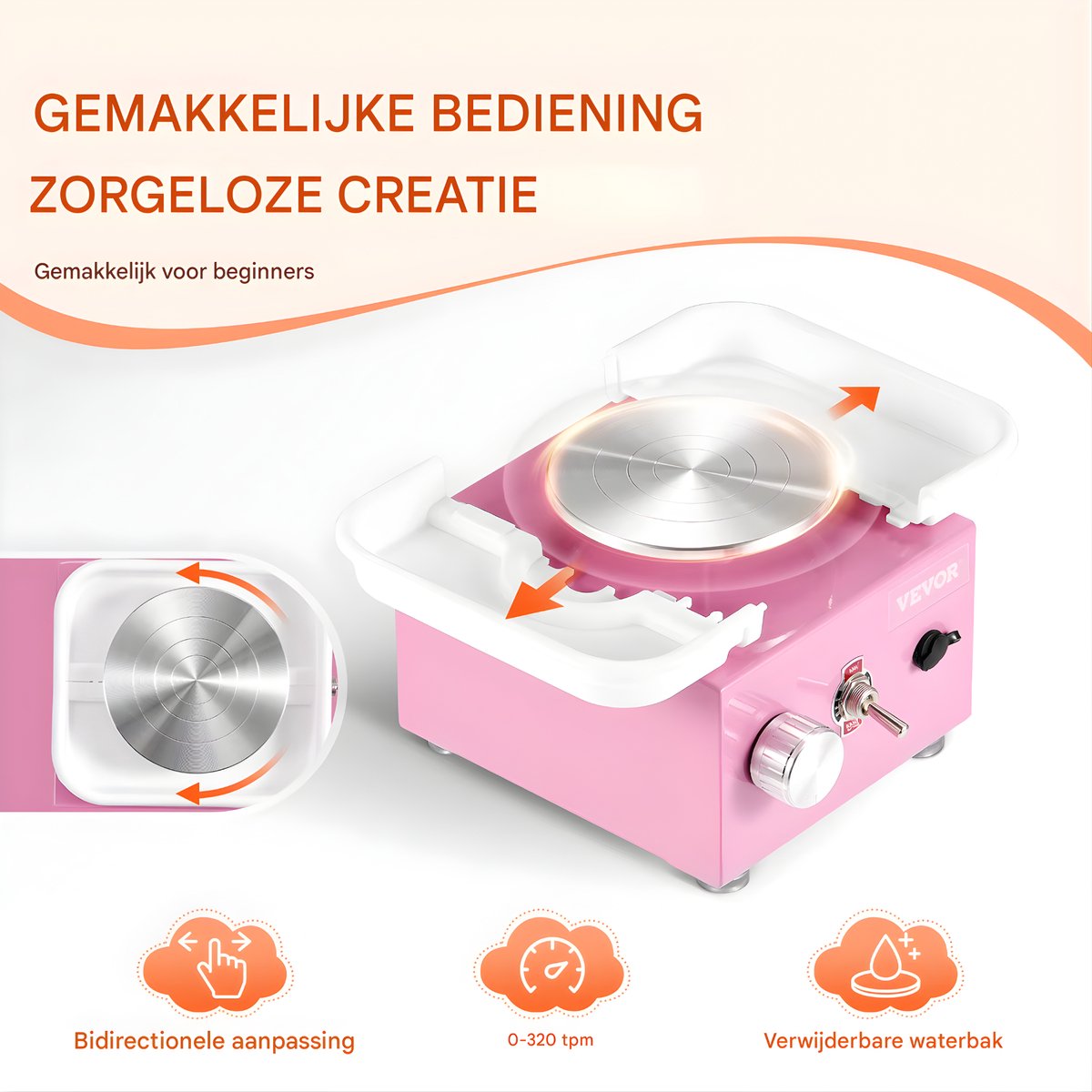 Elektrisch Mini Aardewerkdraaiwiel – Draaischijf - Pottenbakkersschijf - Voor Thuis & DIY – Groen