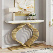 Console tafel Cloudy - Goud - Wandtafel - Sidetafel - Dressoir - Hout- Haltafel - Woonkamer of hal - 100cm
