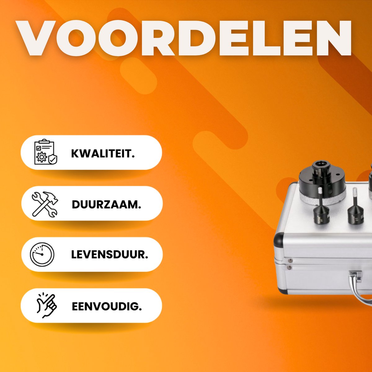 Tegels Diamantboorset PRO - Tegelboor - Gatzaag - 9 Stuks - 5-68 mm - Droog/Nat Gatenzaagset