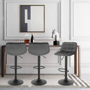 Bolt Edge Velvet Barkrukken - Donkergrijs - Verstelbaar - Met rugleuning - Zithoogte 59-81cm - Set van 2