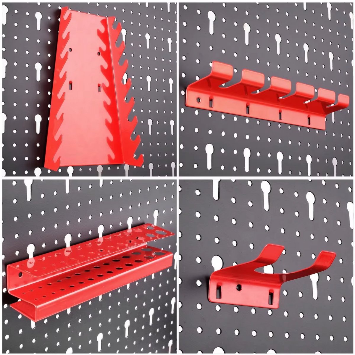Gereedschapswand XL - Gereedschapskast - Rood - 120x60cm - Pegboard - Gereedschapsbord - Gereedschapwand - Gereedschap organizer - Metalen muur organizer - Tool organizer
