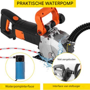 Happyment Elektrische muurfrees - 3000W - met 5 zaagbladen - Sleuvenzaagmachine - Oranje
