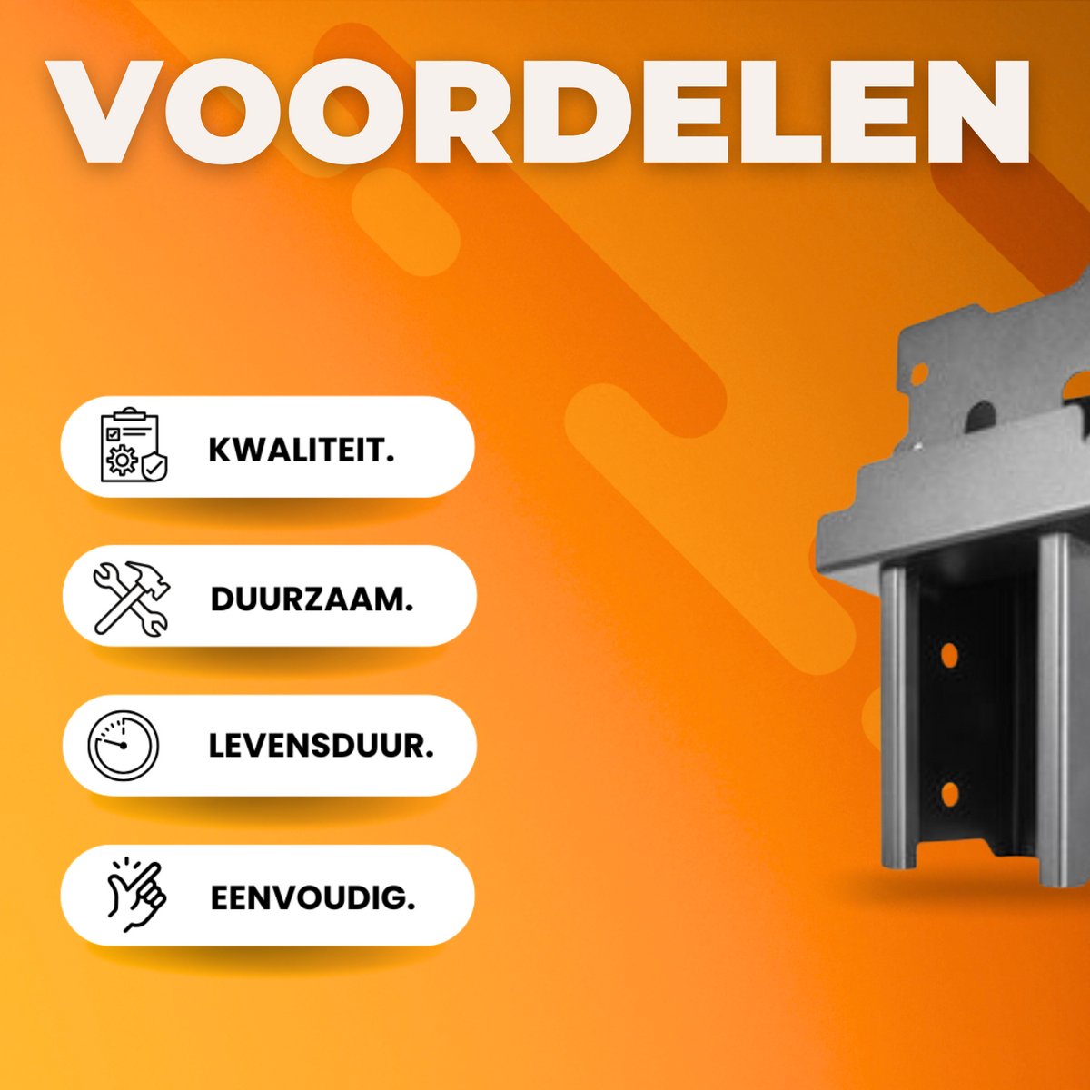 Herten Beugels - 8x 4x4 - Stalen Boomhut Montagebeugels