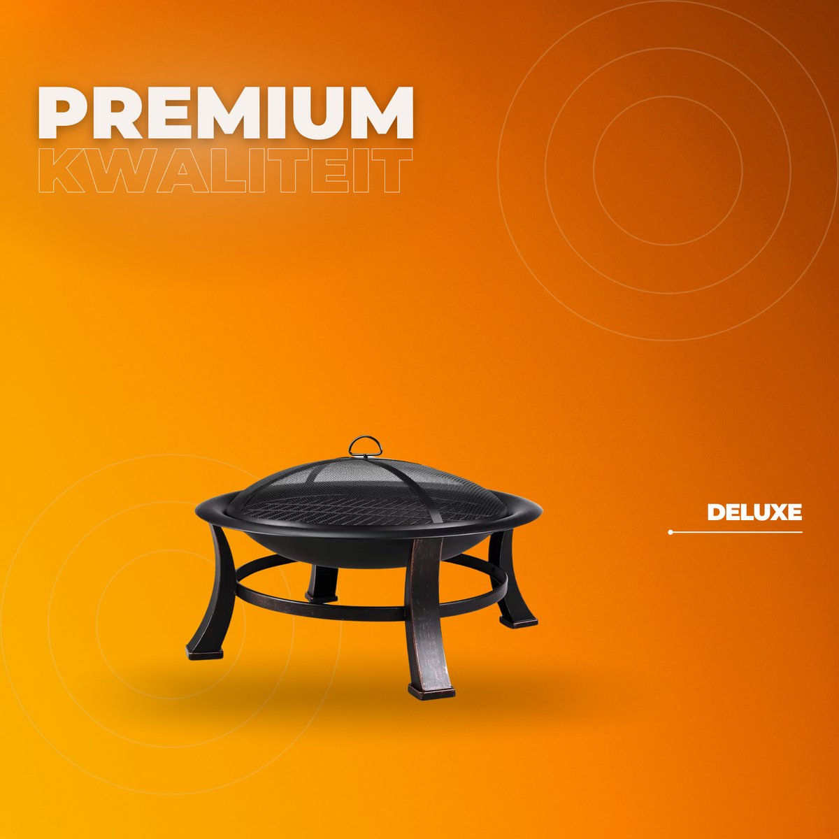 Tuin Vuurplaats - Vuurschaal - Vuurkorf - Terrashaard - Houtgestookte Stalen BBQ Grill met Mesh Vuurhaard - Ideaal voor Achtertuin, Camping & Picknick