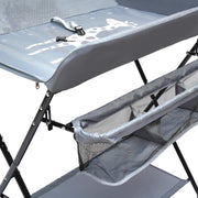 Babycommode - Commodekast - Verzorgingstafel - Voor 0-1 Jaar Baby’s - Verstelbare Hoogte en Opvouwbaar - Met Wielen en Opbergruimte - 25 kg Capaciteit - 80x63x96 cm - Grijs