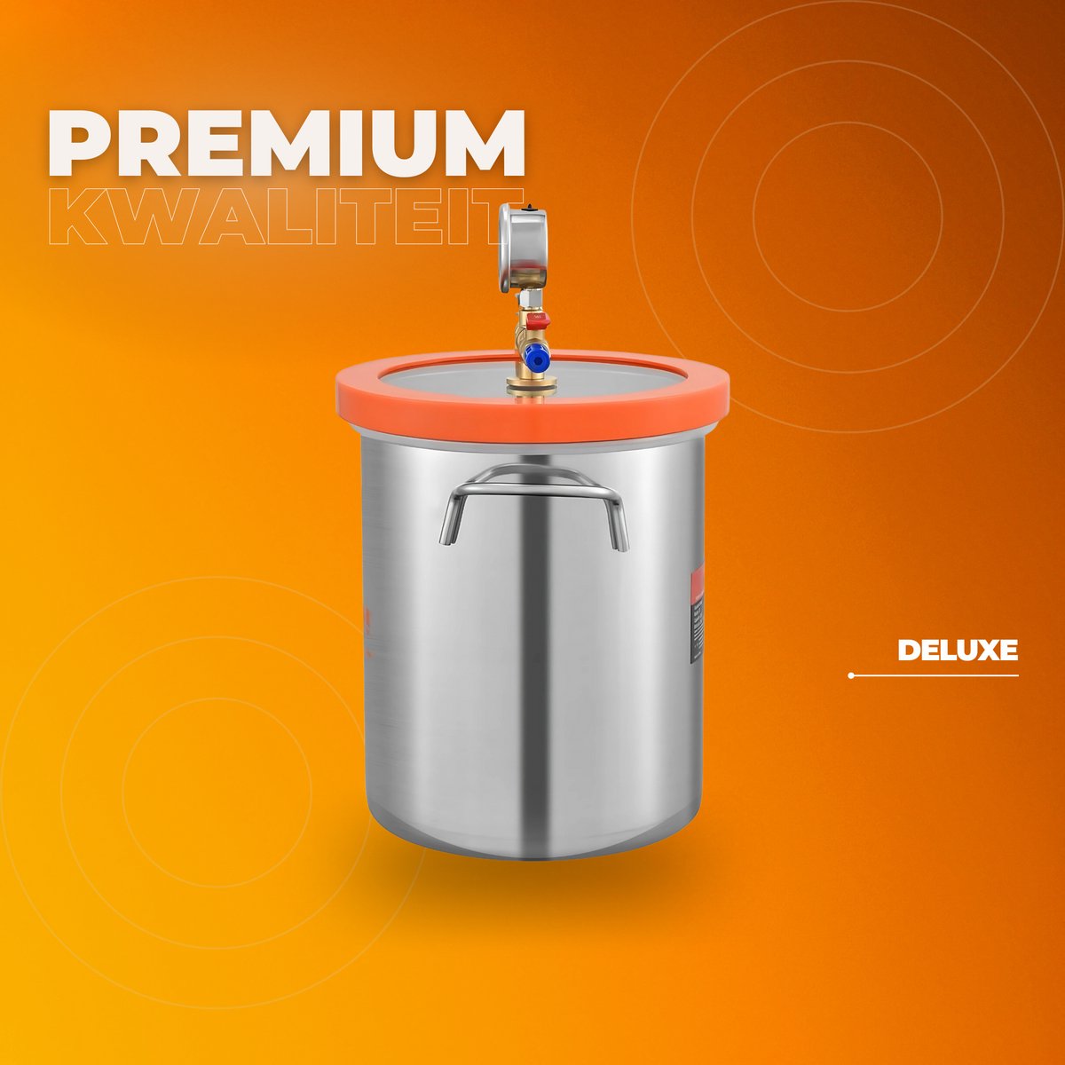 Vacuumkamer 11,4L - Ontgassen slliconen en hars - Vacuümpomp - RVS - 23x27cm - Ontgassen van Siliconen & Hars