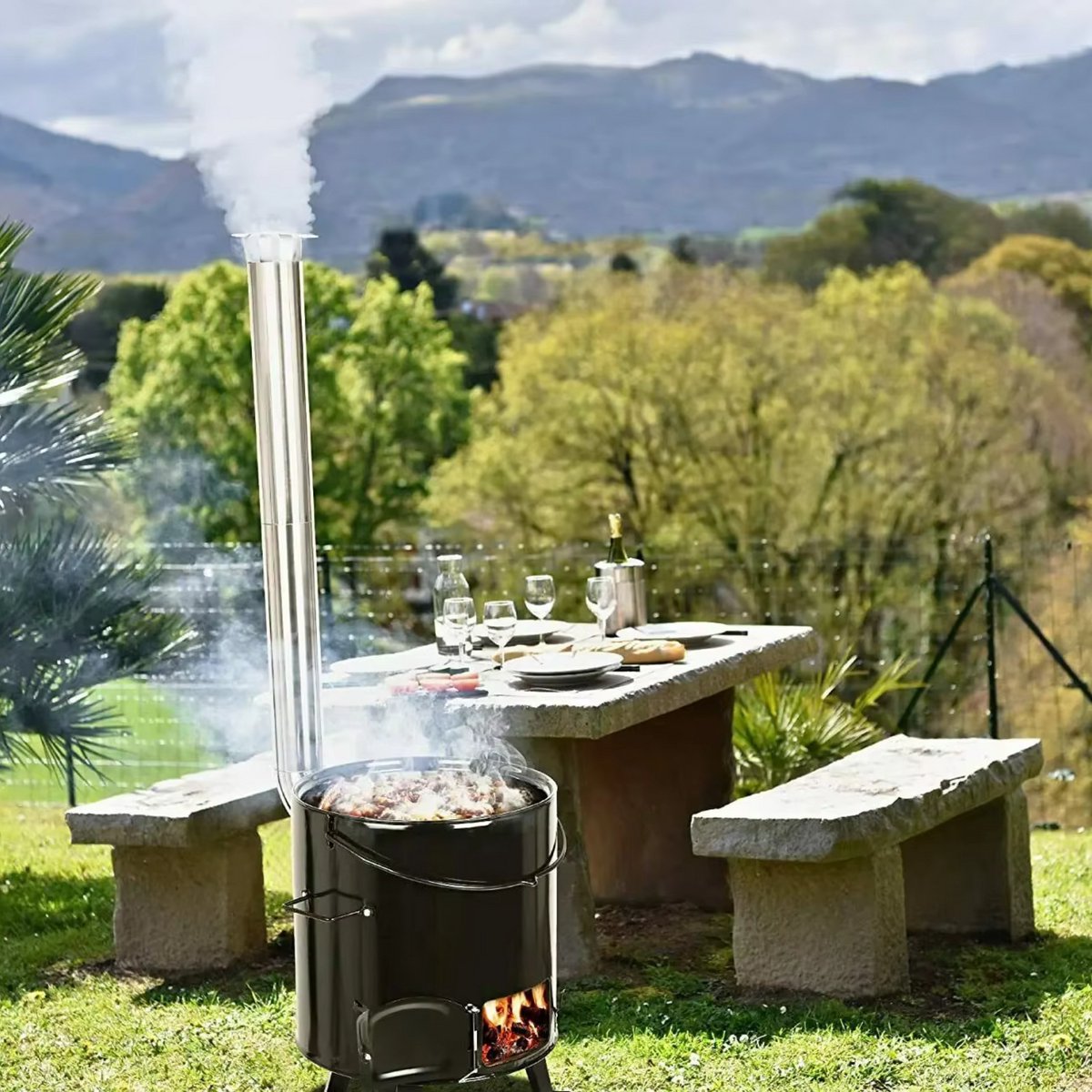 Hongaarse goulash ketel met deksel - 21L - Heksenketel driepoot - Sudderpot - Stoofoven