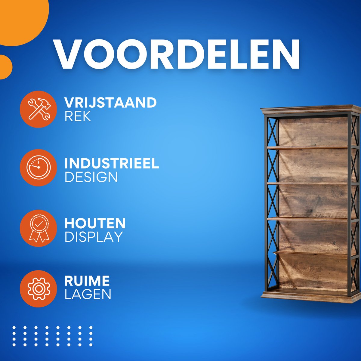 Boekenkast Vexa - Bruin - 6 Lagen - Boekenrek Opbergrek - Voor Woonkamer, Kantoor of Slaapkamer