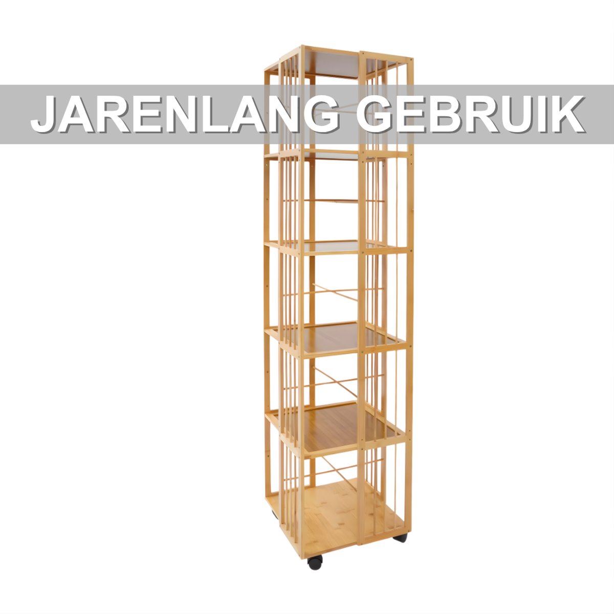 Boekenkast - Boekenrek - Opberruimte - Voor boekenopslag - 6-laags - Licht bruin