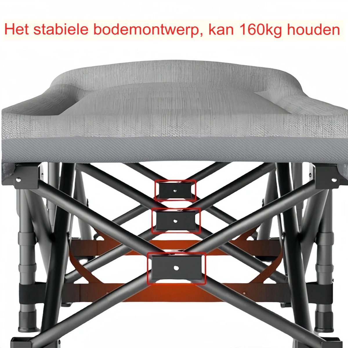Opvouwbare Stretcher - Voor buiten, tuin, kamperen, terras & zwembad - Draagbaar - Veldbed - Comfortabel zonnebed loungestoel - Lichtgewicht aluminium frame