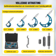 Happyment Micrometer PRO - 4 in 1 - Meetklok - RVS - Opbergdoos