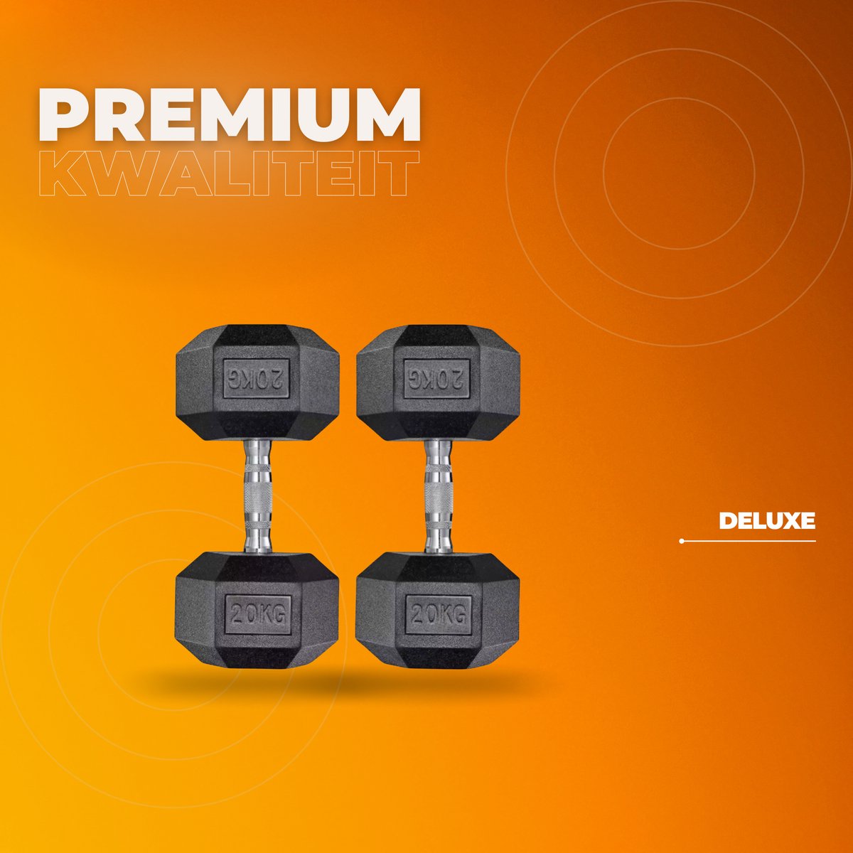 Halterset - Gewichten - Halters - Voor Krachttraining & Thuisfitness - Compacte Stalen Dumbbells van 20 kg - Set van 2