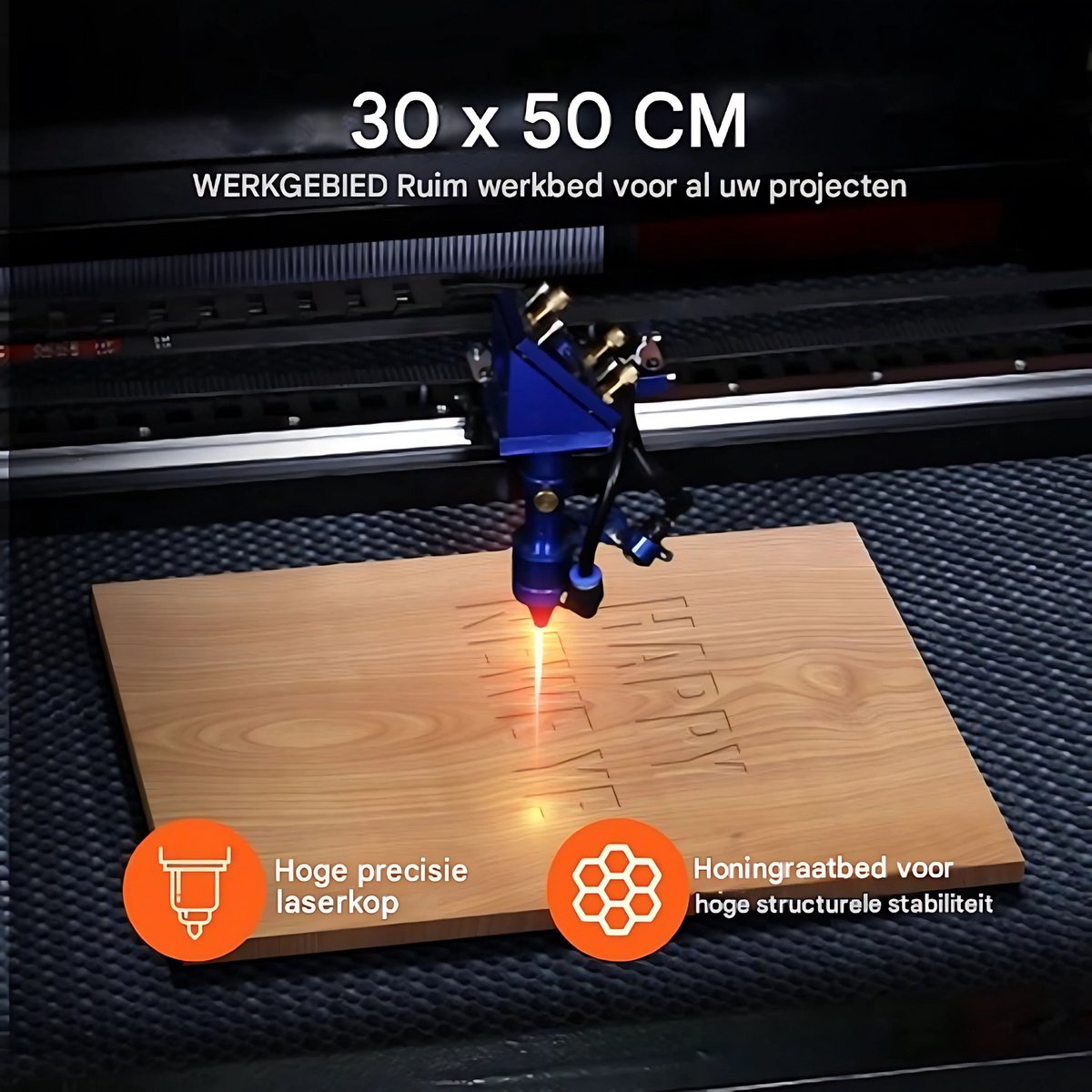 Lasergraveermachine - Laser cutter- Laser engraver- 50W Graveerapparaat - 300x500mm Lasersnijder Graveur