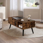 Salontafel Dulvia- Bruin - Tafel voor woonkamer - Met opbergruimte en hefplank - Laptoptafel