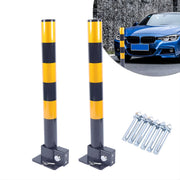 Parkeerpaal - Afzetpaal – Voor auto-opritten of parkeerplaatsen – Vouwbaar – Geel/blauw