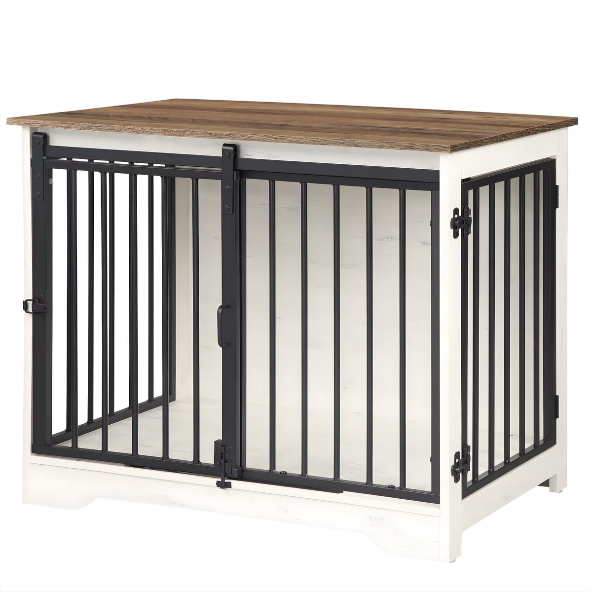 Hondenbench - Hondenkrat - Hondenkennel - Hondenhok - 81 cm - Voor Binnen - Wit/bruin