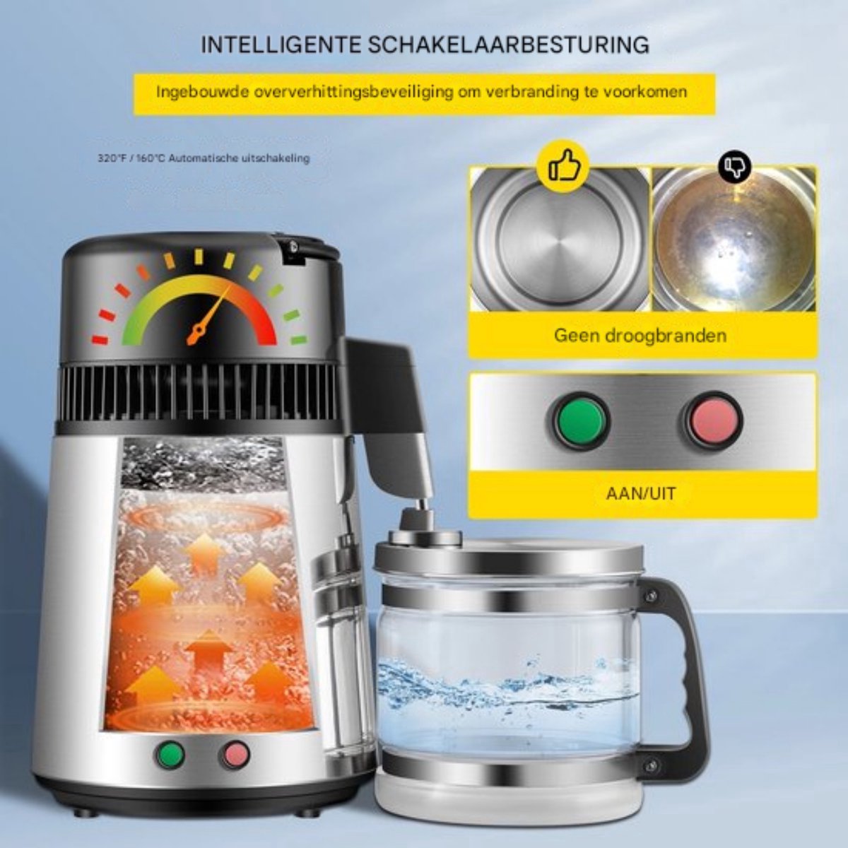 Happyment Destilleerapparaat - Waterontharder - Destilleer Ketel - Destilleren - Distiller - Water - Vergister