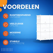 Schoenenkast - Voor Hal, Woonkamer of Slaapkamer - Schoenenrek met 8 Compartimenten - Ruimtebesparende Organizer - 92x142x36.5cm