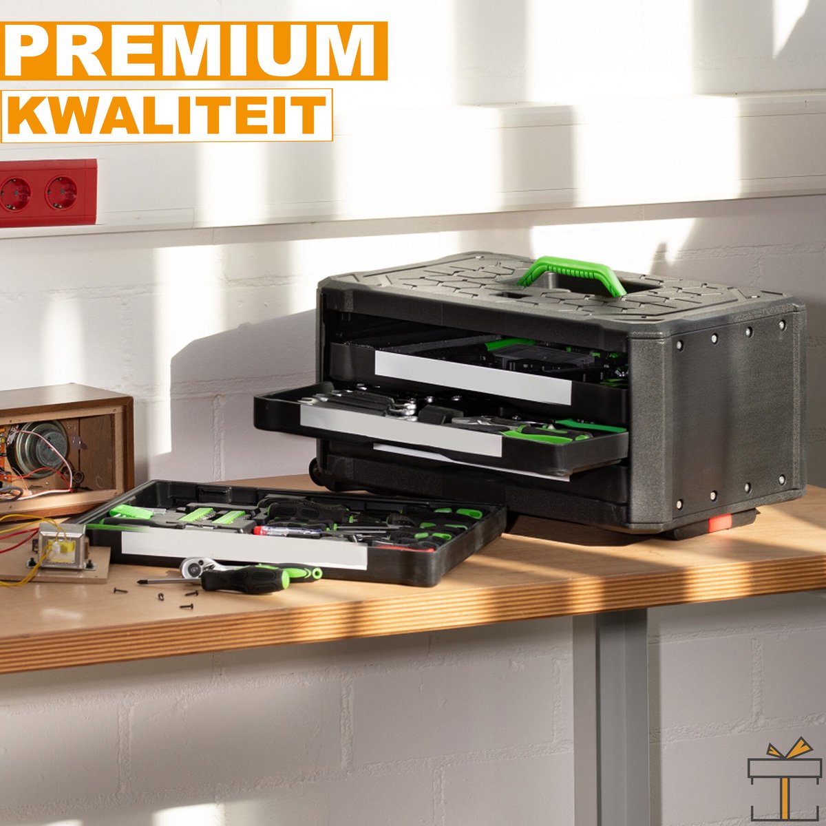 Happyment® Premium gereedschapskist - Gereedschapset - Gereedschapskoffer - Gevuld - Met laden - Black friday - Sinterklaas - Kerstcadeau