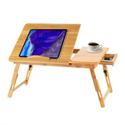 Laptoptafel – Tablethouder - Bedtafel - Voor thuis, slaapkamer of kantoor – Bamboe / Natuurlijk