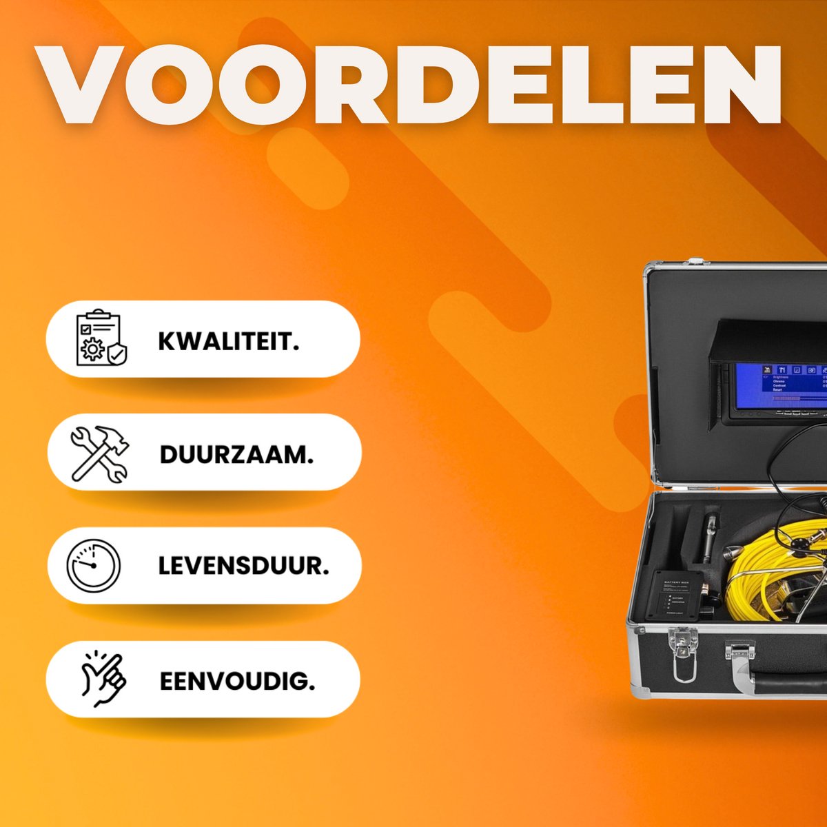 Professionele Inspectie Camera - Endoscoop - 20m Waterdicht - Met Verlichting
