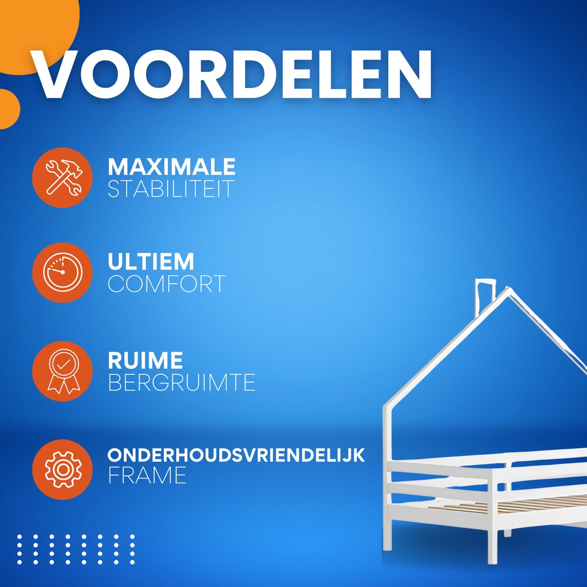 Kinderbed 90x200 cm - Huisbed - Voor Kinderen - Peuterbed - Met lattenbodem - Zonder matras