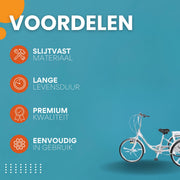 Driewieler Madrid - Fiets voor volwassenen en senioren - 6 versnellingen - 24 Inch - Opvouwbare Trike - Met mand - Voorrem - Zilver