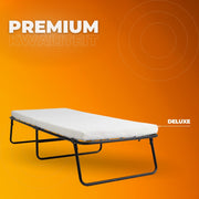 Opklapbed Zyrell op wieltjes - Met matras - 80x190cm - Logeerbed - Vouwbed 1 persoons - Inklarbaar - voor Volwassenen