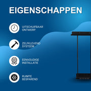 Handdoekenrek badkamer - Verstelbaar in hoogte - Voor Badkamer en Keuken - 38-75 cm - Wandmontage