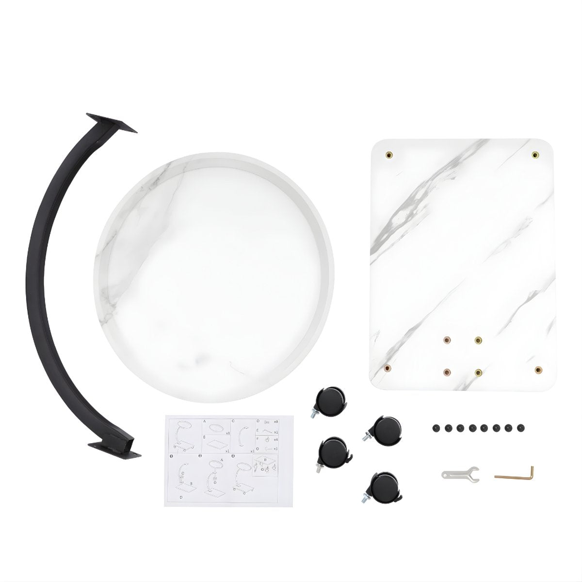 Bijzettafel- Voor Woonkamer / Sofa - C-vormige - Wit
