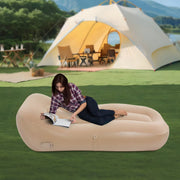 Opblaasbare bank - Camping ligbed - Voor campinggebruik - Comfortabele, opblaasbare bank en luchtbed - Khaki