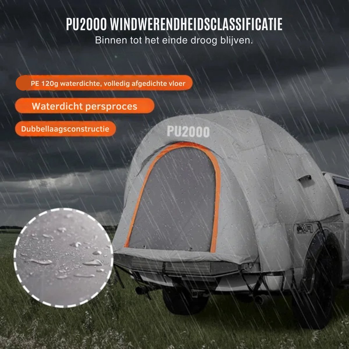 Happyment Daktent Auto - Trucktent - Inklapbaar - Geschikt Voor waterdicht